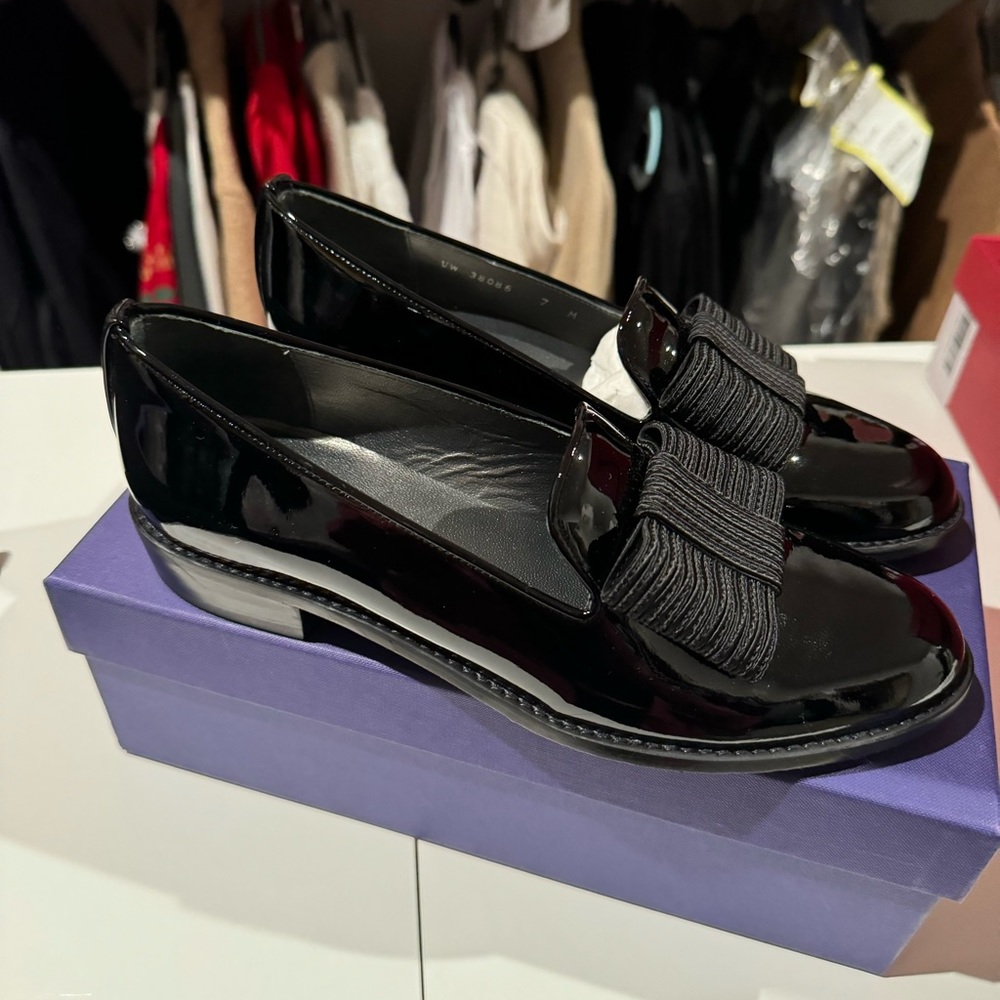 Stuart Weitzman Black Patent Loafers